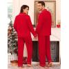 image:imageSWOMOG Matching Family Pajama Set Couple Christmas Printed Sleepwear Xmas Long Sleeve Lounge Set Men amp Women Pjs SetRed