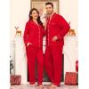 image:imageSWOMOG Matching Family Pajama Set Couple Christmas Printed Sleepwear Xmas Long Sleeve Lounge Set Men amp Women Pjs SetRed
