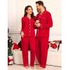 image:imageSWOMOG Matching Family Pajama Set Couple Christmas Printed Sleepwear Xmas Long Sleeve Lounge Set Men amp Women Pjs SetRed