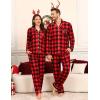 image:imageSWOMOG Matching Family Pajama Set Couple Christmas Printed Sleepwear Xmas Long Sleeve Lounge Set Men amp Women Pjs SetRed Black Plaid
