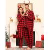 image:imageSWOMOG Matching Family Pajama Set Couple Christmas Printed Sleepwear Xmas Long Sleeve Lounge Set Men amp Women Pjs SetRed Black Plaid