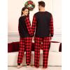 image:imageSWOMOG Matching Family Pajama Set Couple Christmas Printed Sleepwear Xmas Long Sleeve Lounge Set Men amp Women Pjs SetRed Christmas Elk