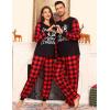 image:imageSWOMOG Matching Family Pajama Set Couple Christmas Printed Sleepwear Xmas Long Sleeve Lounge Set Men amp Women Pjs SetRed Christmas Elk