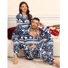 image:imageSWOMOG Matching Family Pajama Set Couple Christmas Printed Sleepwear Xmas Long Sleeve Lounge Set Men amp Women Pjs SetSnow Hatbuttons