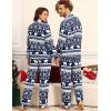 image:imageSWOMOG Matching Family Pajama Set Couple Christmas Printed Sleepwear Xmas Long Sleeve Lounge Set Men amp Women Pjs SetSnow Hatbuttons
