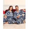 image:imageSWOMOG Matching Family Pajama Set Couple Christmas Printed Sleepwear Xmas Long Sleeve Lounge Set Men amp Women Pjs SetSnow Hatbuttons