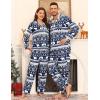 image:imageSWOMOG Matching Family Pajama Set Couple Christmas Printed Sleepwear Xmas Long Sleeve Lounge Set Men amp Women Pjs SetSnow Hatbuttons