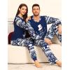 image:imageSWOMOG Matching Family Pajama Set Couple Christmas Printed Sleepwear Xmas Long Sleeve Lounge Set Men amp Women Pjs SetSnow Hatpullover