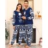 image:imageSWOMOG Matching Family Pajama Set Couple Christmas Printed Sleepwear Xmas Long Sleeve Lounge Set Men amp Women Pjs SetSnow Hatpullover