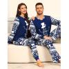 image:imageSWOMOG Matching Family Pajama Set Couple Christmas Printed Sleepwear Xmas Long Sleeve Lounge Set Men amp Women Pjs SetSnow Hatpullover