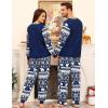 image:imageSWOMOG Matching Family Pajama Set Couple Christmas Printed Sleepwear Xmas Long Sleeve Lounge Set Men amp Women Pjs SetSnow Hatpullover