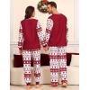 image:imageSWOMOG Matching Family Pajama Set Couple Christmas Printed Sleepwear Xmas Long Sleeve Lounge Set Men amp Women Pjs SetWine Red Tree