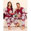 image:imageSWOMOG Matching Family Pajama Set Couple Christmas Printed Sleepwear Xmas Long Sleeve Lounge Set Men amp Women Pjs SetWine Red Tree