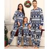 image:imageSWOMOG Matching Family Pajama Set Long Sleeve Christmas Pajama Button Down Holiday Sleepwear SetBlue Snowman