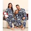 image:imageSWOMOG Matching Family Pajama Set Long Sleeve Christmas Pajama Button Down Holiday Sleepwear SetBlue Snowman