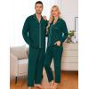 image:imageSWOMOG Matching Family Pajama Set Long Sleeve Christmas Pajama Button Down Holiday Sleepwear SetGreen