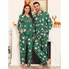 image:imageSWOMOG Matching Family Pajama Set Long Sleeve Christmas Pajama Button Down Holiday Sleepwear SetGreen Christmas Santa