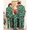image:imageSWOMOG Matching Family Pajama Set Long Sleeve Christmas Pajama Button Down Holiday Sleepwear SetGreen Christmas Santa