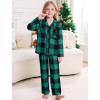 image:imageSWOMOG Matching Family Pajama Set Long Sleeve Christmas Pajama Button Down Holiday Sleepwear SetGreen Plaid