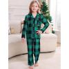 image:imageSWOMOG Matching Family Pajama Set Long Sleeve Christmas Pajama Button Down Holiday Sleepwear SetGreen Plaid