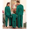 image:imageSWOMOG Matching Family Pajama Set Long Sleeve Christmas Pajama Button Down Holiday Sleepwear SetGreenplaid