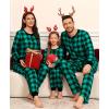image:imageSWOMOG Matching Family Pajama Set Long Sleeve Christmas Pajama Button Down Holiday Sleepwear SetGreenplaid