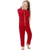 image:imageSWOMOG Matching Family Pajama Set Long Sleeve Christmas Pajama Button Down Holiday Sleepwear SetRed