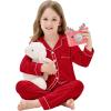 image:imageSWOMOG Matching Family Pajama Set Long Sleeve Christmas Pajama Button Down Holiday Sleepwear SetRed