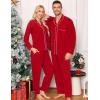 image:imageSWOMOG Matching Family Pajama Set Long Sleeve Christmas Pajama Button Down Holiday Sleepwear SetRed