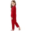image:imageSWOMOG Matching Family Pajama Set Long Sleeve Christmas Pajama Button Down Holiday Sleepwear SetRed