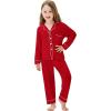 image:imageSWOMOG Matching Family Pajama Set Long Sleeve Christmas Pajama Button Down Holiday Sleepwear SetRed