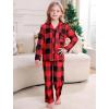 image:imageSWOMOG Matching Family Pajama Set Long Sleeve Christmas Pajama Button Down Holiday Sleepwear SetRed Plaid