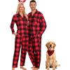 image:imageSWOMOG Matching Family Pajama Set Long Sleeve Christmas Pajama Button Down Holiday Sleepwear SetRed Plaid