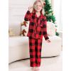 image:imageSWOMOG Matching Family Pajama Set Long Sleeve Christmas Pajama Button Down Holiday Sleepwear SetRed Plaid