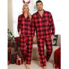 image:imageSWOMOG Matching Family Pajama Set Long Sleeve Christmas Pajama Button Down Holiday Sleepwear SetRed Plaid