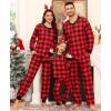 image:imageSWOMOG Matching Family Pajama Set Long Sleeve Christmas Pajama Button Down Holiday Sleepwear SetRedplaid