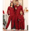 image:imageSWOMOG Matching Family Pajama Set Long Sleeve Christmas Pajama Button Down Holiday Sleepwear SetRedplaid