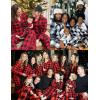 image:imageSWOMOG Matching Family Pajama Set Long Sleeve Christmas Pajama Button Down Holiday Sleepwear SetWhite Plaid