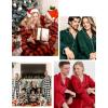 image:imageSWOMOG Matching Family Pajama Set Long Sleeve Christmas Pajama Button Down Holiday Sleepwear SetWhite Plaid
