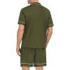 image:imageSWOMOG Mens Pajama Set Short Sleeve 2 PCS Sleepwear Button Down Soft Loungewear Modal Set Pj Set with Pockets S3XLArmy Green