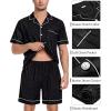 image:imageSWOMOG Mens Pajama Set Short Sleeve 2 PCS Sleepwear Button Down Soft Loungewear Modal Set Pj Set with Pockets S3XLBlack Grey