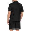 image:imageSWOMOG Mens Pajama Set Short Sleeve 2 PCS Sleepwear Button Down Soft Loungewear Modal Set Pj Set with Pockets S3XLBlack Grey