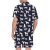 image:imageSWOMOG Mens Pajama Set Short Sleeve 2 PCS Sleepwear Button Down Soft Loungewear Modal Set Pj Set with Pockets S3XLNavy Blue Dogs