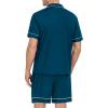 image:imageSWOMOG Mens Pajama Set Short Sleeve 2 PCS Sleepwear Button Down Soft Loungewear Modal Set Pj Set with Pockets S3XLOxford Blue