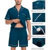 image:imageSWOMOG Mens Pajama Set Short Sleeve 2 PCS Sleepwear Button Down Soft Loungewear Modal Set Pj Set with Pockets S3XLOxford Blue