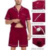 image:imageSWOMOG Mens Pajama Set Short Sleeve 2 PCS Sleepwear Button Down Soft Loungewear Modal Set Pj Set with Pockets S3XLWine Red