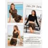 image:imageSWOMOG Satin Silk Lace Shorts for Women Lace Trim Micro Mini Shorts Slip Pj Bottoms Knickers BoxerCoffee