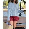 image:imageSWOMOG Satin Silk Lace Shorts for Women Lace Trim Micro Mini Shorts Slip Pj Bottoms Knickers BoxerDeep Wine Red