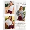 image:imageSWOMOG Satin Silk Lace Shorts for Women Lace Trim Micro Mini Shorts Slip Pj Bottoms Knickers BoxerDeep Wine Red