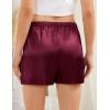 image:imageSWOMOG Satin Silk Lace Shorts for Women Lace Trim Micro Mini Shorts Slip Pj Bottoms Knickers BoxerDeep Wine Red